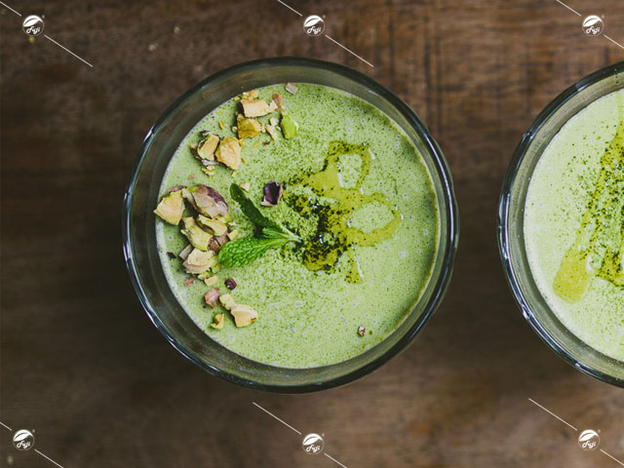 Sữa hạnh nhân mang lại vị bùi bùi lành mạnh cho ly matcha
